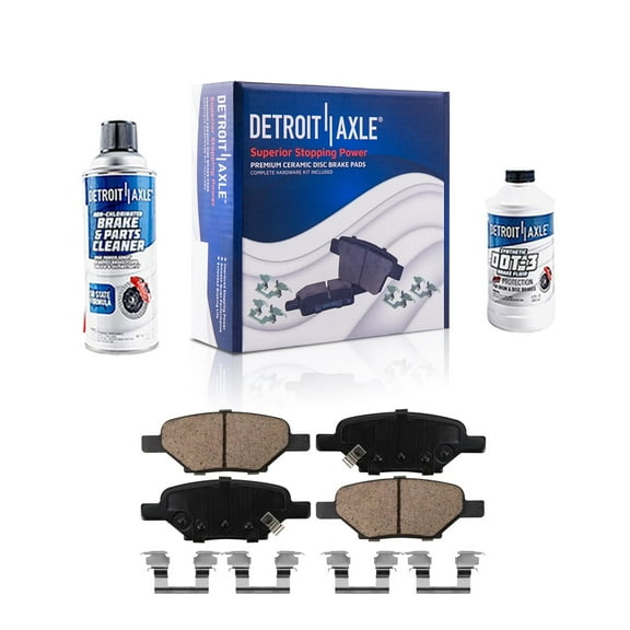 Detroit Axle - 4pc Rear Ceramic Brake Pads for Chevy Malibu Cobalt HHR Pontiac G4 G5 G6 Pursuit Saturn Aura Ion
