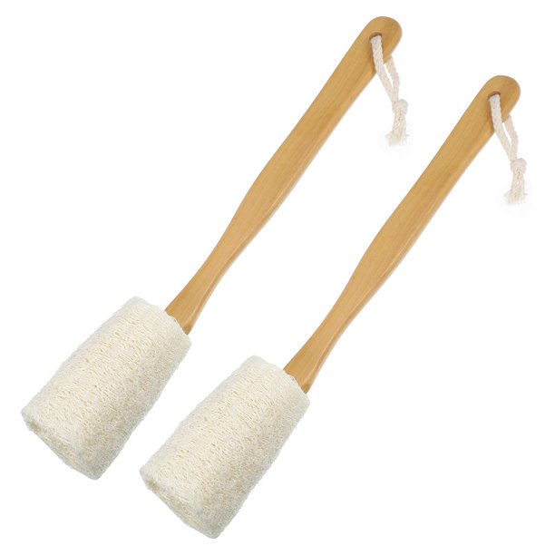 Cepillos de baño Unique Bargains 2 madera 3,9 pulgadas marrón beige mango largo