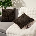 thumbnail image 5 of Sanmadrola Pillow Covers 18x18 Plush Leopard Throw Pillow Cover Faux Rabbit Fur Cozy Super Soft Decorative Throw Pillows for Couch Bed and Home Decor, 2 Pack, 5 of 8