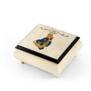 Stunning 18 Note Ivory Stain Beatrix Potter Music Box with Tales of Peter Rabbit Wood Inlay - Under the Sea (The Little Mermaid)