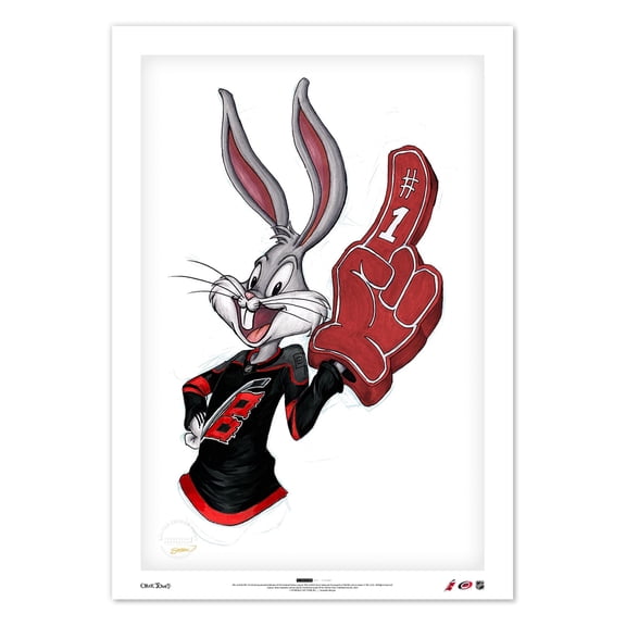 Bugs Bunny Carolina Hurricanes 14" x 20" Looney Tunes Limited Edition Fine Art Print