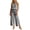 Gingham, variant on Xinsrenus Women Two Piece Matching Sets Smocked Halter Sleeveless Ruffle Trim Tops Elastic Waist Wide Leg Pants Gingham Vacation Daily Outfits