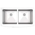 thumbnail image 3 of Undermount 35-7/8 in. 50/50 Apron Front 16 Ga. Stainless Steel Kitchen Sink, 3 of 3
