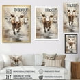 thumbnail image 4 of Designart "Beige Herd Rush" Cattle Floater Framed Wall Art Living Room, 4 of 5
