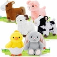 thumbnail image 3 of MorisMos 6Pcs Farm Animal Stuffed Animals Bulk with Cow/Horse/Sheep/Pig/Bunny/Chick Plush Toys, 3 of 8