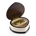 thumbnail image 2 of Ivory Stain Heart Shaped Music Box with Floral Centered in Heart Outline Inlay - You Are So Beautiful To Me, 2 of 2