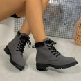 thumbnail image 4 of Tawop Womens Winter Boots Low Heel Lace Up Winter Fall Boots, 4 of 8