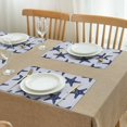 thumbnail image 3 of Coral and Starfish Table Mats, Beach Summer Nautical Theme, Heat Resistant and Wrinkle Free Flax Placemats, Ocean Pattern Dining Decor, Set of 4, 3 of 6