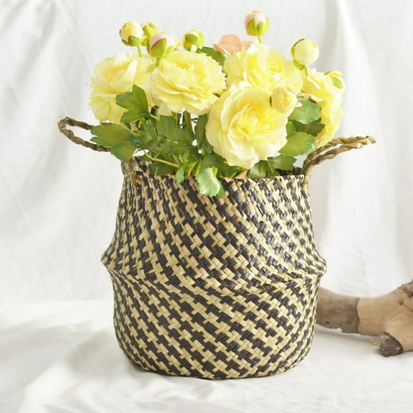 Viflosae Up to 40% off Seagrass Wicker Basket Flower Pot Folding Basket Dirty Basket Storage Decoration Deals Flyer