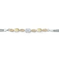 thumbnail image 2 of Gem Stone King 925 Silver and 10K Yellow Gold White Moissanite and White Ethiopian Opal and White Lab Grown Diamond Bracelet for Women (1.60 Cttw, Gemstone, Oval, Wheat Chain, 7 inches), 2 of 5