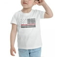 thumbnail image 3 of American Flag Red Line Funny Toddler T-Shirts for Boys Girls (White, Youth M), 3 of 5