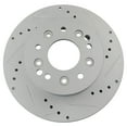 thumbnail image 2 of TRQ Rear Performance Brake Rotors Set Vented Premium G-Coated Cross Drilled & Slotted Fits Select 1965-1982 Chevrolet Corvette, 2 of 5