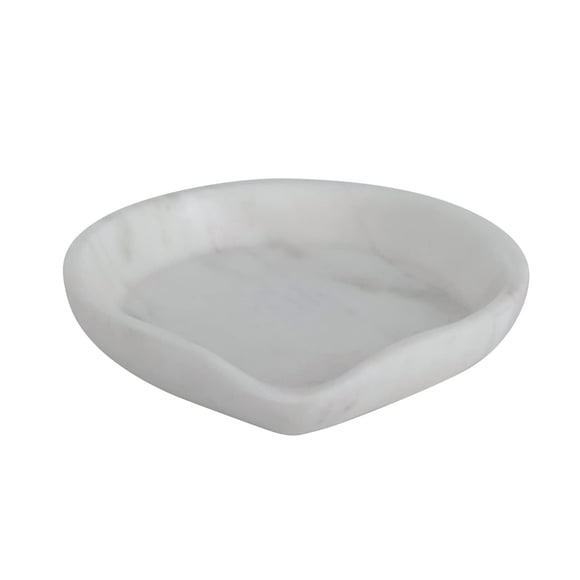 Bloomingville Soporte para cucharas de mármol blanco, 5.0 in de largo x 5.0 in de ancho x 1.0 in de alto.