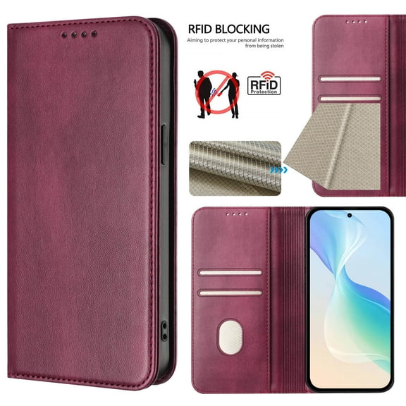 For Google Pixel 10 9 Pro XL Case, Shockproof PU Leather Magnetic Stand Flip Wallet Case Cover with Card Holder Phone Case