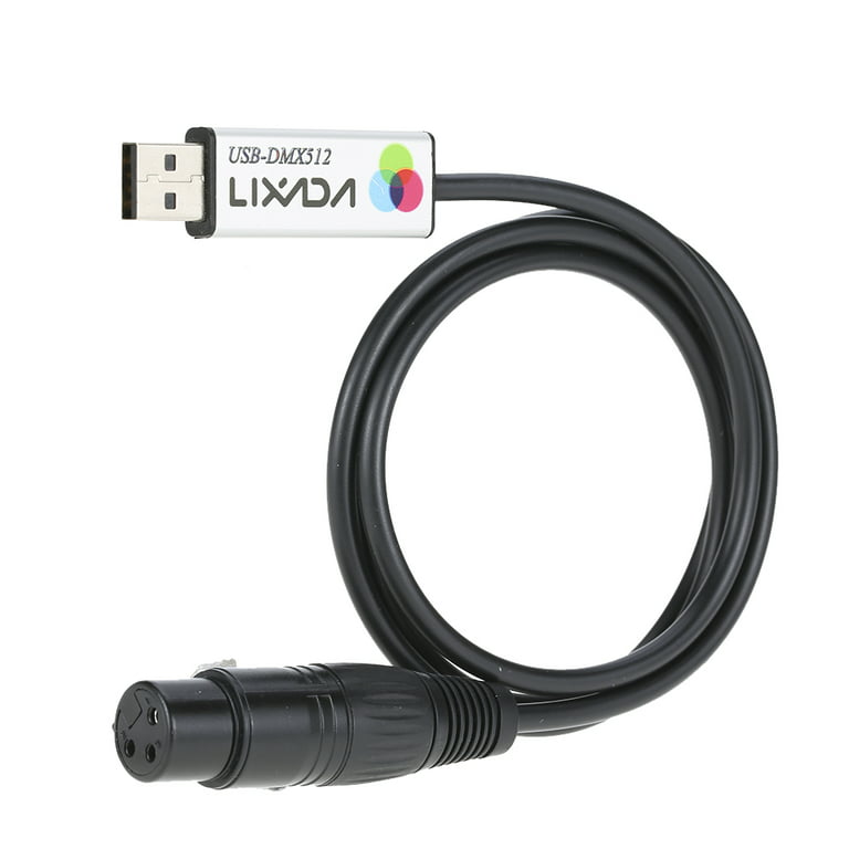 Lixada USB to DMX Interface Adapter LED DMX512 Computer PC Stage