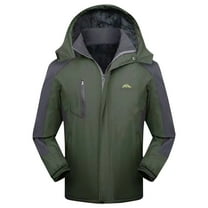 Miluxas Men's Lightweight Waterproof Hooded Rain Jacket Outdoor Raincoat Shell Jacket for Hiking Travel