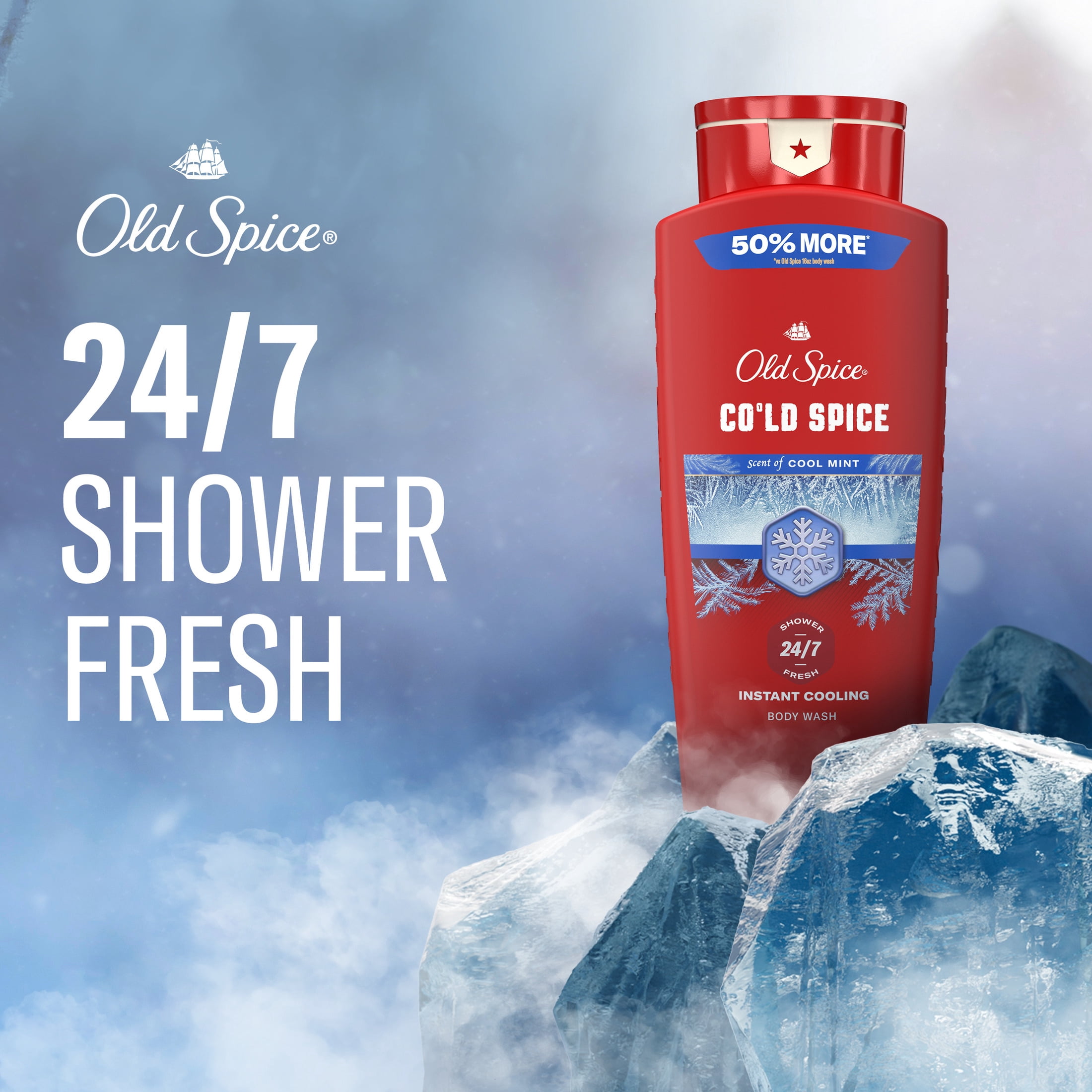 Old Spice Red Collection Body Wash for Men, Cold Spice Scent, 24oz (709ml)