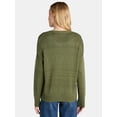 thumbnail image 3 of Time and Tru Women’s Cotton Boyfriend Cardigan Sweater, Lightweight, Sizes XS-XXXL, 3 of 5