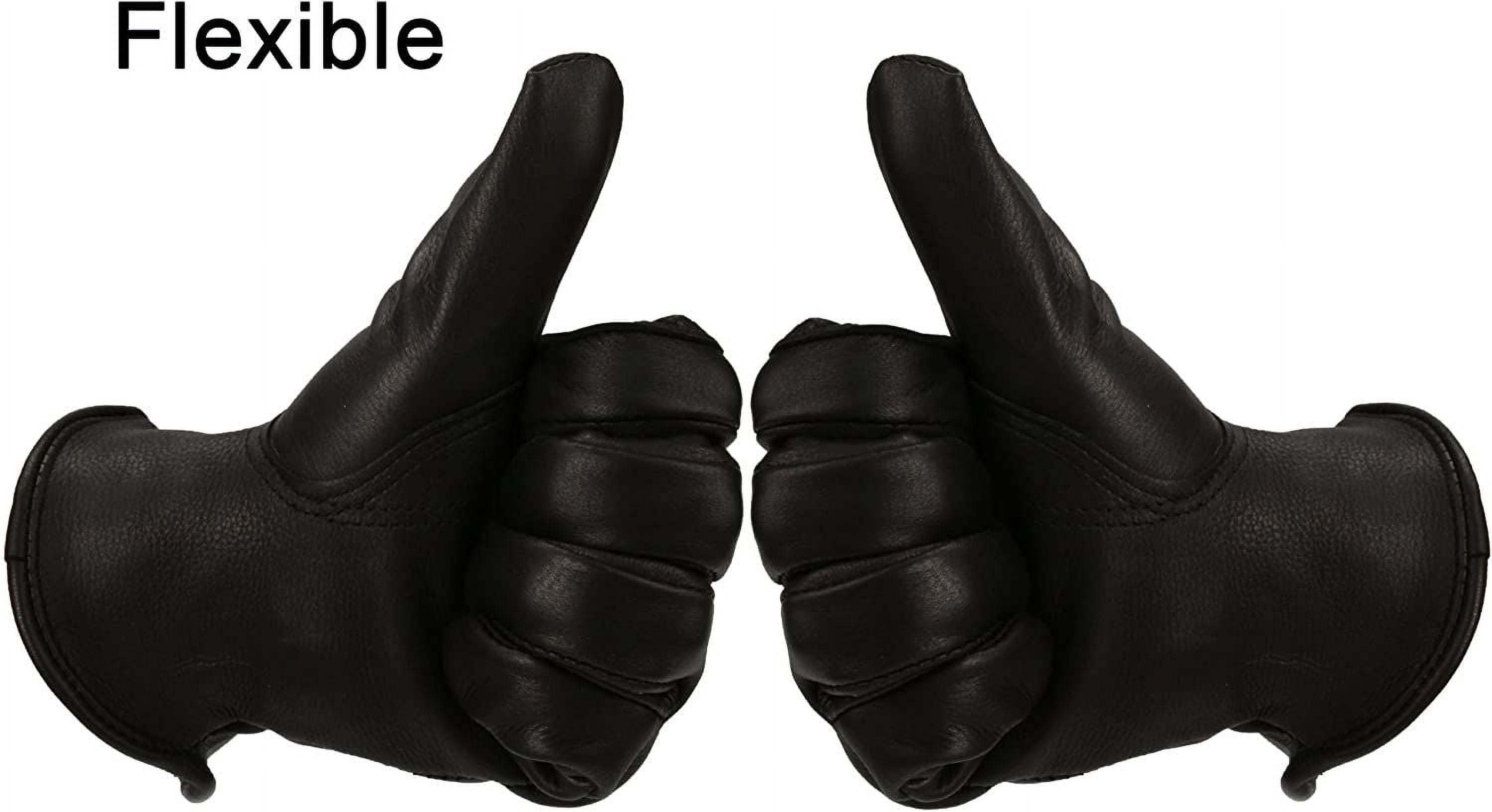 MEN`S FULL GRAIN BLACK DEERSKIN GLOVES LINED 40 GRAM 3M THINSULATE{3XL}