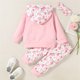 thumbnail image 3 of Gibobby Conjunto deportivo para niños Conjunto de ropa con capucha de manga larga con dibujos animados suaves para bebés y niñas pequeñas(Rosa,18-24 Meses), 3 of 5