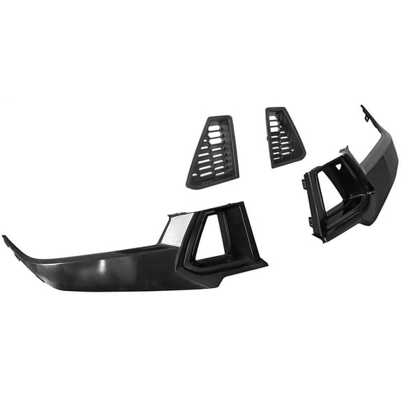 Ikon Motorsports Front Bumper Upper Side Vent Covers Grilles Compatible with 2024-2026 Ford Mustang S650 Dark Horse, Handling Package OE Style Unpainted Black ABS Replacement Insert Covers