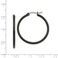 thumbnail image 4 of Stainless Steel Black IP plated 32mm Hoop Earrings; for Adults and Teens; for Women and Men, 4 of 4