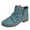 Blue, variant on Women's Ankle Boots Casual Low Heel Pointed Toe Side Zipper Vintage Casual Walking Short Booties for Fall Winter Green