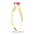 thumbnail image 3 of SZUL Women's Round Shaped Pink Topaz and Diamond Half Moon Ring in 10K Yellow Gold, 3 of 5