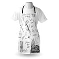 thumbnail image 3 of Toga Party Apron Ancient Roman Period Icons Caesar Colosseum Gladiator and Map Sketch Art, Unisex Kitchen Bib Apron with Adjustable Neck for Cooking Baking Gardening, Black and White, by Ambesonne, 3 of 3