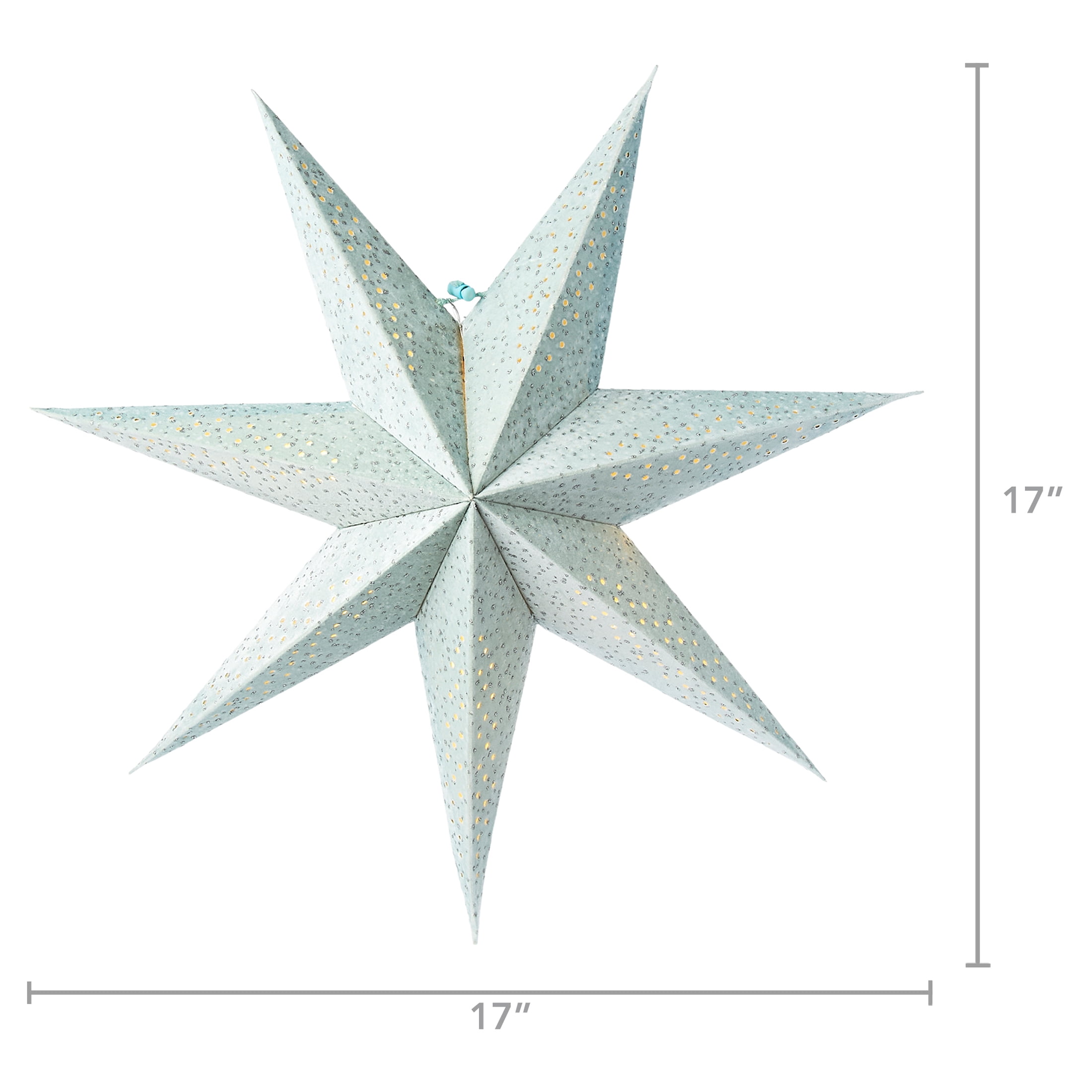 Light-Up Blue Battery-Operated Flocked Star Christmas Hanging Decoration, 17", by Holiday Time
