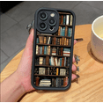 thumbnail image 3 of Cartoon Bookshelf Pattern TPU Phone Case Compatible with iPhone 16 15 14 13 12 11 Pro Max Plus, Shockproof Silicone Protective Cover, 3 of 4