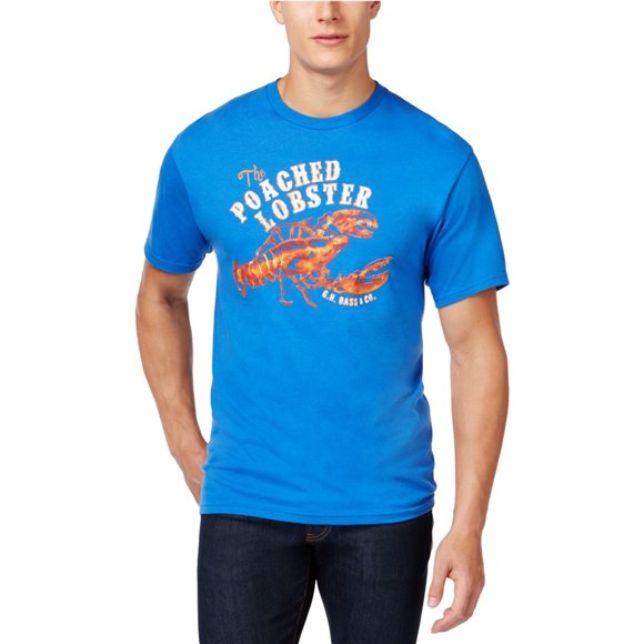 GH Bass & Co. Camiseta gráfica de langosta escalfada para hombre, azul, pequeña