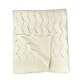 thumbnail image 1 of Effe Bebe Ravelry Knitted Baby Blanket Cream White 30'x40' (1 Count), 1 of 4