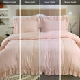 thumbnail image 6 of Ruffle Duvet Cover Queen Size, 3PCS Soft Washed Microfiber Vintage French Country Duvet Cover Set for Queen Bed, 6 of 9