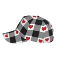 thumbnail image 5 of Naloa Original Classic Low Profile Hat Men Women Baseball Cap Dad Hat Adjustable Unconstructed Heart Black Buffalo Plaid Gingham Print Cap, 5 of 9