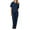 Navy Blue, variant on LYMAYTER Women's Solid Color Nurse Uniform Medical Uniform Short Sleeve Nurse Uniform Anti-Wrinkle Medical Uniform S-2XL