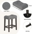thumbnail image 5 of GZXS 4-Piece Bar Table Set with Charging Station, Counter Height Dining Set with 3 Cushioned Stools and Solid Rubber Wood Legs, 59" Long Pub Table for Small Dining & Work Areas (Dark Gray), 5 of 8
