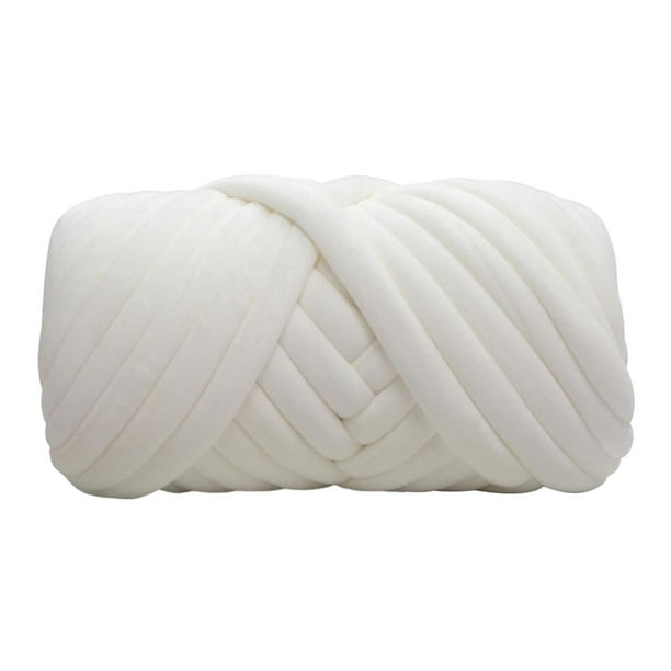 Hilo grueso de poliéster para tejer a ganchillo, suave, 250 g, para tejer a mano Blanco