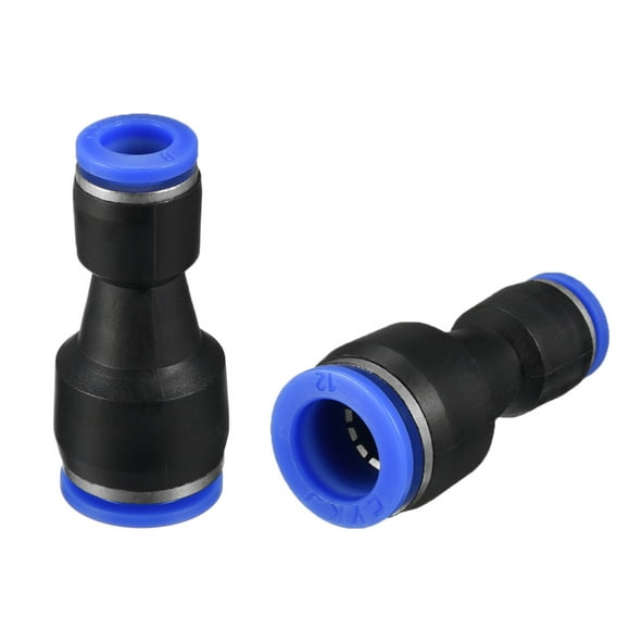 Unique Bargains 5pcs Push to Connect Fittings Tube Connect 15/32' to 5/16' Straight OD Push Fit Fittings Tube Fittings Push Lock Blue