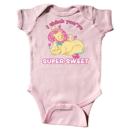 

Inktastic I Think You re Super Sweet Cotton Candy Lions Gift Baby Boy or Baby Girl Bodysuit