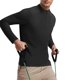 thumbnail image 1 of pstuiky camisas de manga larga para hombre, Ropa deportiva de manga larga y cuello redondo para hombre, lisa, cálida, de color liso Tops de hombre l, 1 of 4