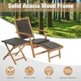 thumbnail image 4 of Gymax Ensemble de 3 Chaises Longues de Patio avec Table d'Appoint, Conception à Pliage Rapide, Ottoman, Extérieur, 4 of 10