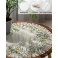 thumbnail image 3 of Daisy Flower Kitchen Fitted Tablecloth for Round Table,Boho Table Cover with Elastic Edge Waterproof Table Cloth,Eucalyptus Leaves Circle Table Covers for Picnic Party 45-54in, 3 of 4