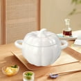 thumbnail image 2 of Sentmoon Ceramic Bowl Bowl 1800ML Ceramic Soup Bowl with Lid Pumpkin Shape Large Soup Bowl for Home Use,for Serving Noodles, Stews, and Soups, Stylish and Functional Kitchen Tableware, 2 of 7