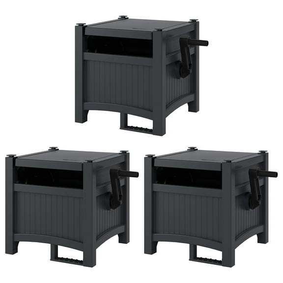 Suncast Hideaway Garden Hose Reel for 5/8" Hoses, Cyberspace (3 Pack)