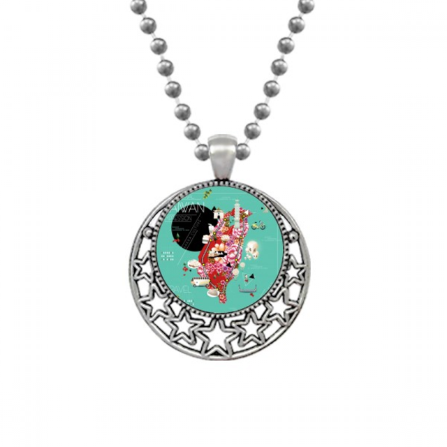 Traditonal Taiwan Impression Necklaces Pendant Retro Moon Stars Jewelry