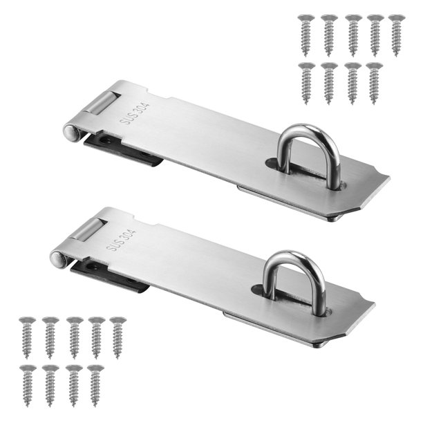 BiJun 2Pack Door Latch Hasps 5" Stainless Steel Safety Latches