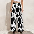 Black And White Cow Print Pants High Waist Pattern Office Wide Pants