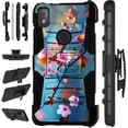 thumbnail image 1 of Compatible with T-Mobile REVVL 4 Hybrid LuxGuard Holster Phone Case Cover (Sakura Flower), 1 of 1