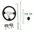 thumbnail image 1 of Go Karts Steering Wheel Kit, Tie Rod Ball Joint Kit Strong Durability 300mm  For 150cc-250cc Engine, 1 of 8